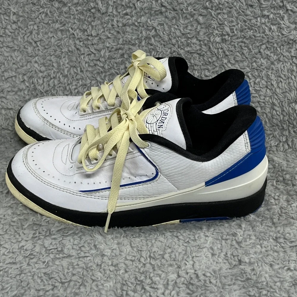 Jordan Air Jordan 2 Retro Low Mens Sneakers 8.5‎ White Blue Leather DX4401-104